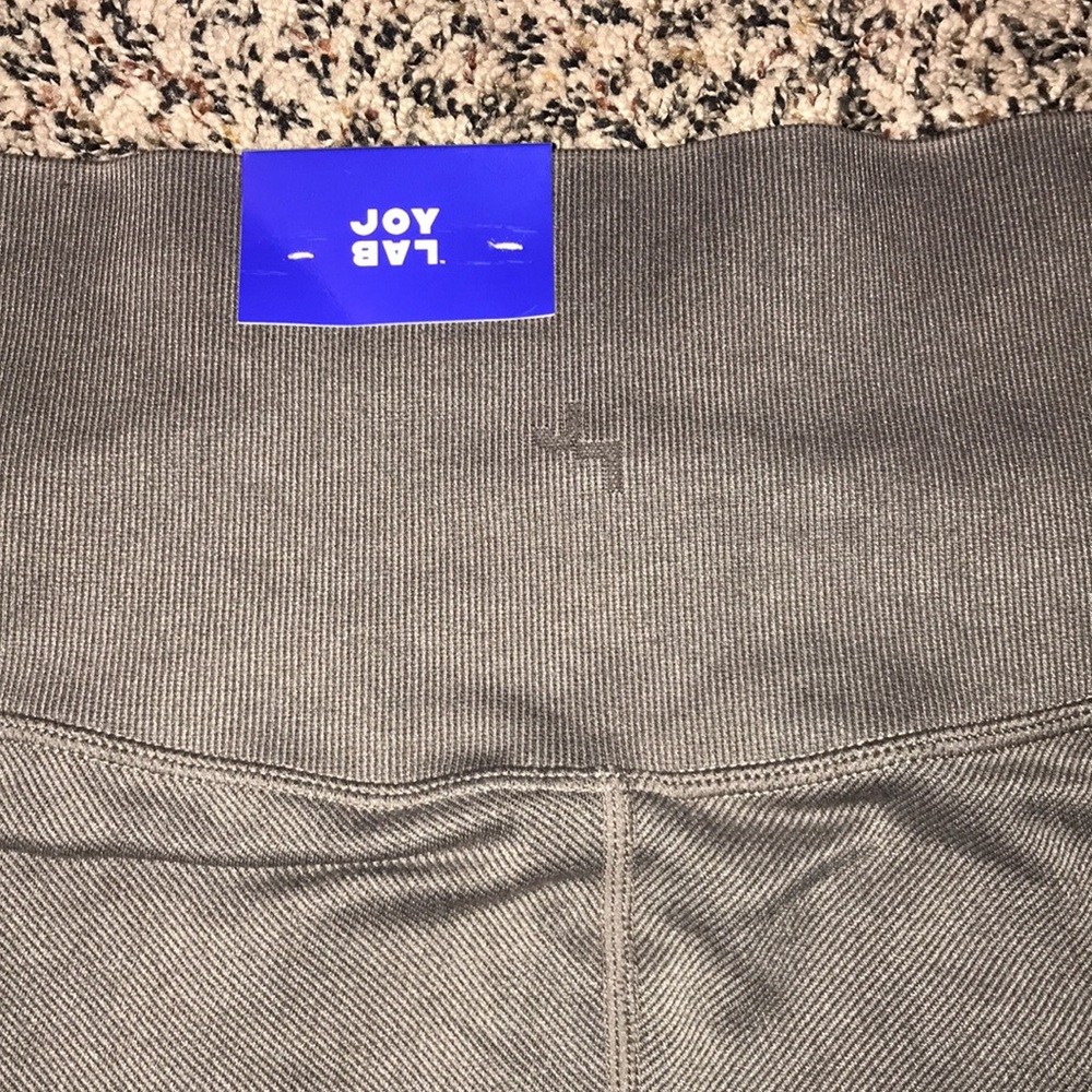 JoyLab High Rise Cropped Rib Knit Mesh Side Active Leggings Gray | NWT! - Picture 5 of 9